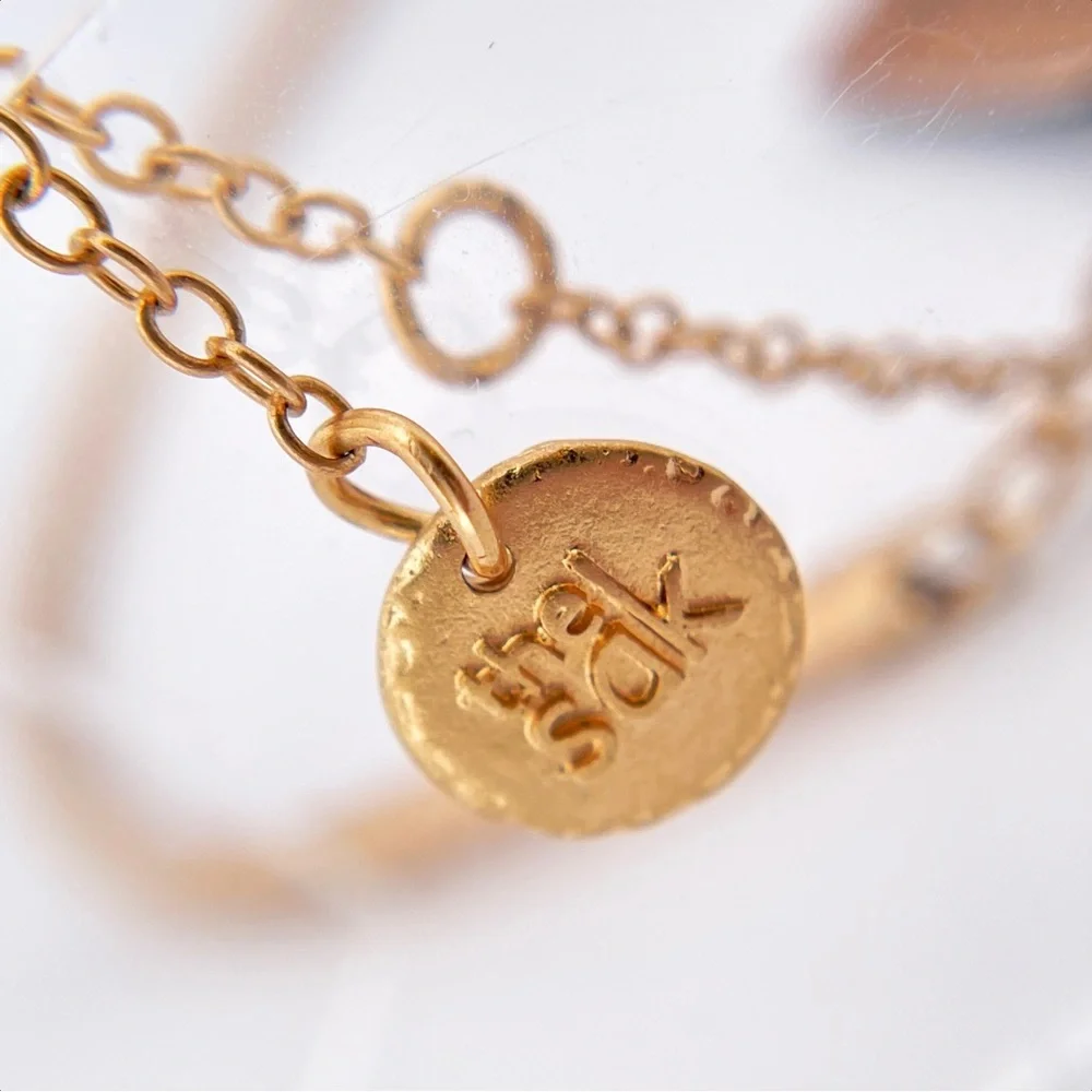 The Sak - Gold Tone Coil Necklace with Resin Mint Cab Pendant